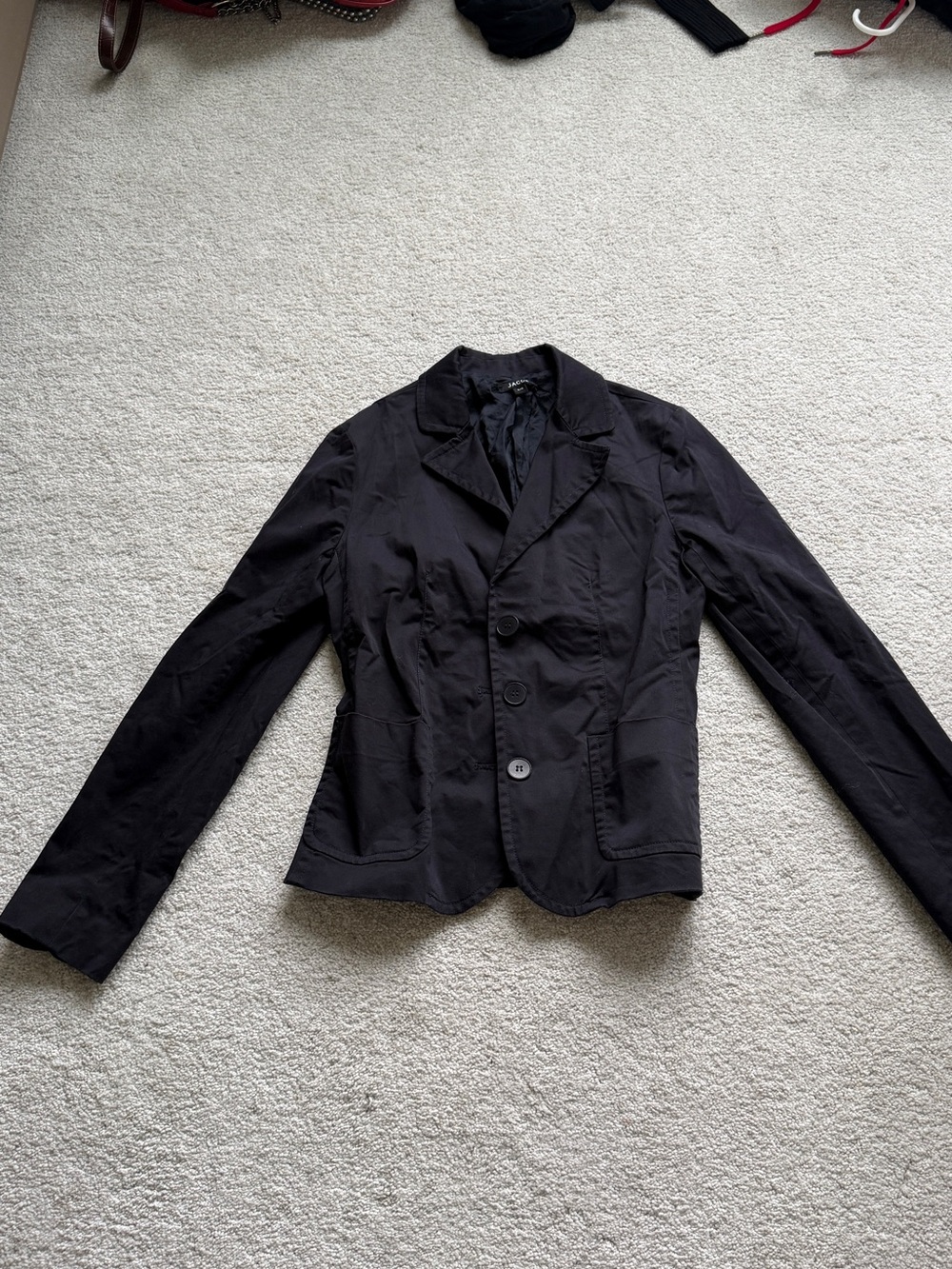 Women’s Black Tailored Button-Front Jacket